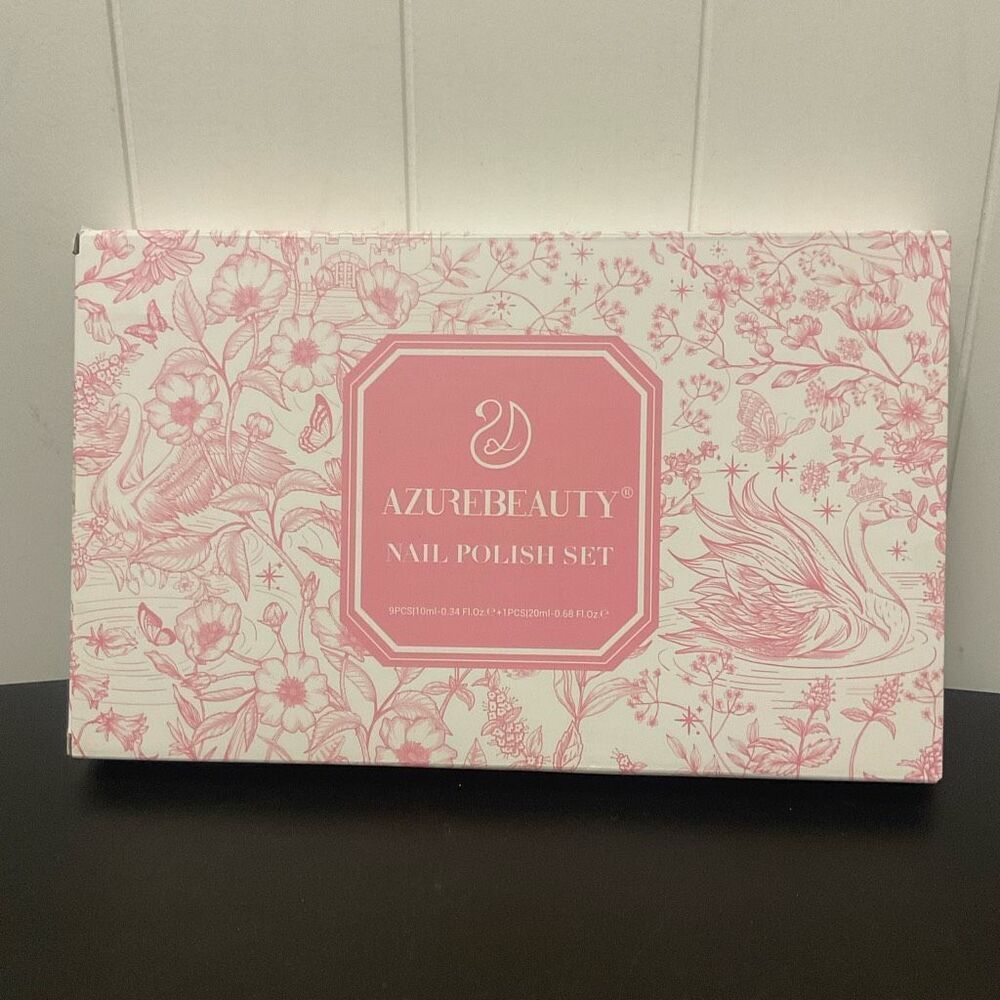 Brand New Azure Beauty 10 Piece Nail Polish Set Multi Colored With Box